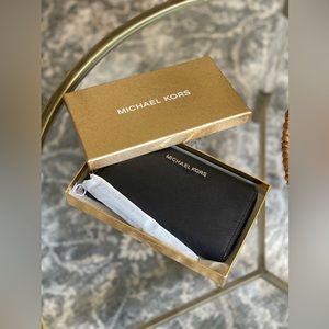 Black Michael Kors Leather Wristlet
